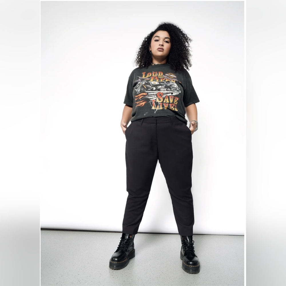 Wildfang Empower Slim Crop Pant Black Size 12 - Picture 1 of 7